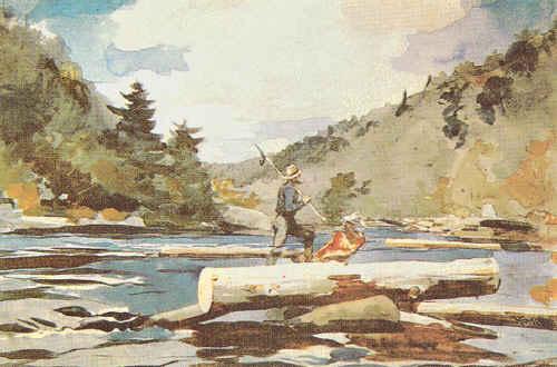 Winslow Homer Hudson River, Logging Spain oil painting art